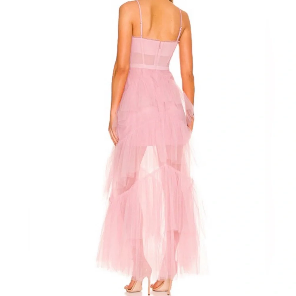 BCBGMAXAZRIA Corset Tulle Gown in Pink Tint - Picture 3 of 11